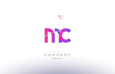 mc m c  pink modern creative alphabet letter logo icon template