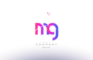 mg m g  pink modern creative alphabet letter logo icon template