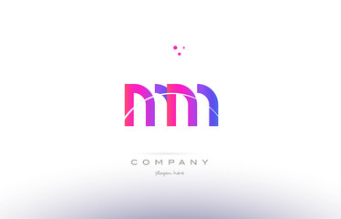 Fototapeta premium mm m m pink modern creative alphabet letter logo icon template