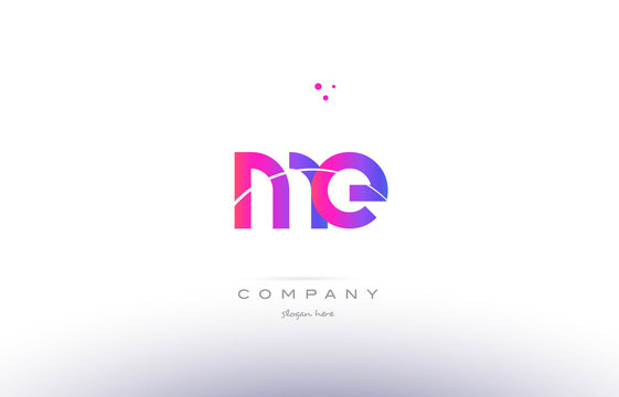 me m e  pink modern creative alphabet letter logo icon template