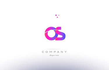 os o s  pink modern creative alphabet letter logo icon template