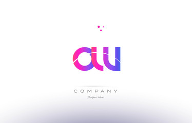 ow o w  pink modern creative alphabet letter logo icon template