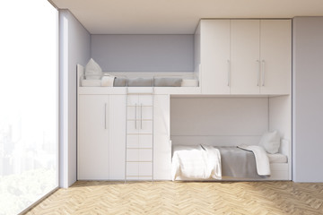 Teenager room with a bunk bed and window