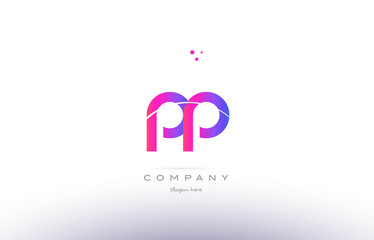 pp p  pink modern creative alphabet letter logo icon template