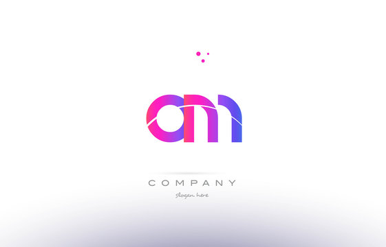 om o m  pink modern creative alphabet letter logo icon template