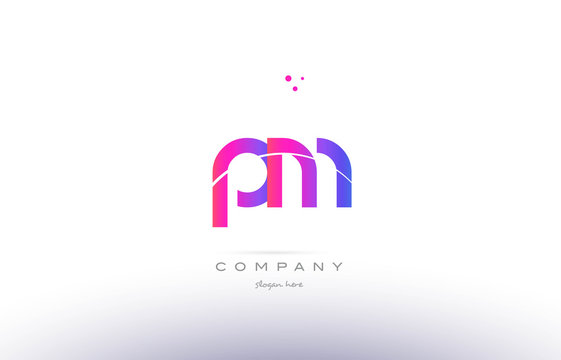 pm p l  pink modern creative alphabet letter logo icon template