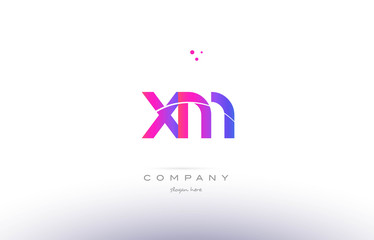 xm x m  pink modern creative alphabet letter logo icon template