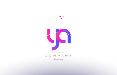 ya y a  pink modern creative alphabet letter logo icon template