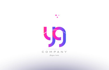 yg y g  pink modern creative alphabet letter logo icon template