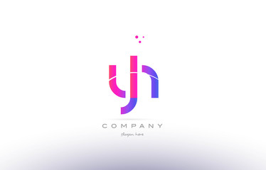 yh y h  pink modern creative alphabet letter logo icon template