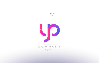 yp y p  pink modern creative alphabet letter logo icon template