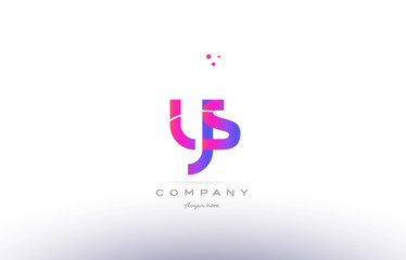 ys y s  pink modern creative alphabet letter logo icon template - obrazy, fototapety, plakaty