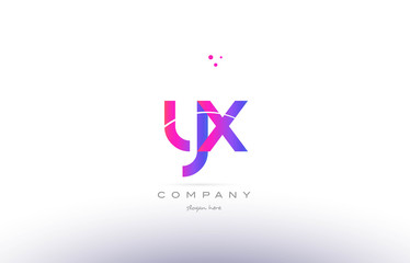yx y x  pink modern creative alphabet letter logo icon template