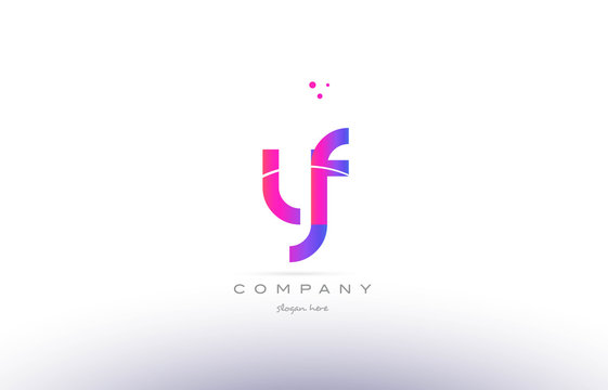 yf y f  pink modern creative alphabet letter logo icon template