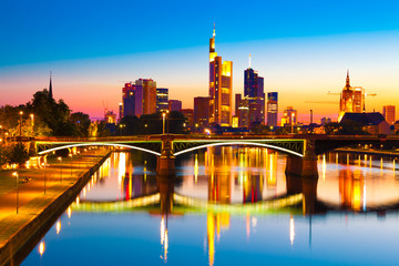 Frankfurt am Main Skyline at Sunset, Germany
