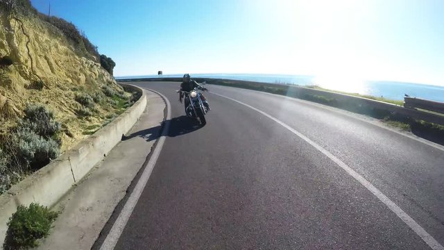 biker on the road in Sardinia