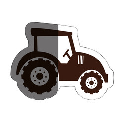 farm tractor icon over white background. vector illustration