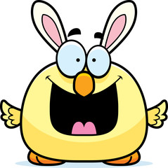 Happy Cartoon Easter Bunny Chick