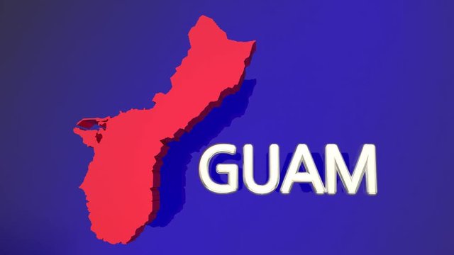 Guam GU Protectorate Territory Map Name 3d Animation