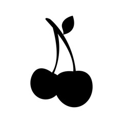 cherry fruit icon over white background. vector illustration