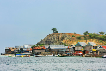 Fototapeta premium Typical village on small island in Komodo National Park, Nusa Tenggara, Indonesia