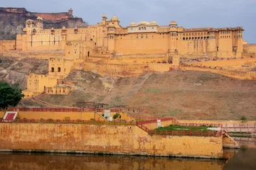 Tableaux sur verre Travaux détablissement Amber Fort near Jaipur, Rajasthan, India.