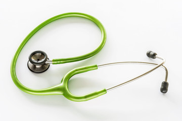 Greenery Color Doctors Stethoscope on White Desk