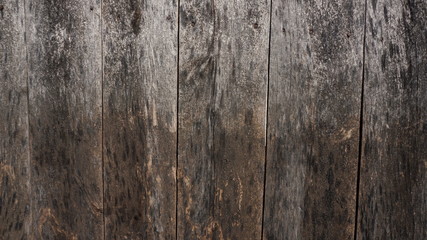 Wooden background of old grey brown fence with rusty nails.