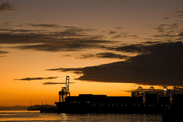 Fototapeta premium Auckland skyline sunset