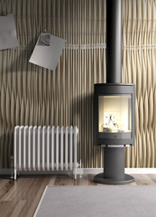 Modern bright interior . 3D rendering