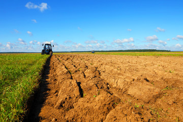 Tractor on a farmer field