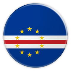 Cape Verde Flag Button, News Concept Badge, 3d illustration on white background