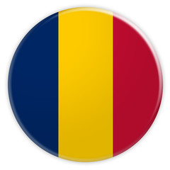 Fototapeta premium Chad Flag Button, News Concept Badge, 3d illustration on white background