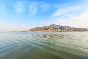 landscape with river and blue sky
