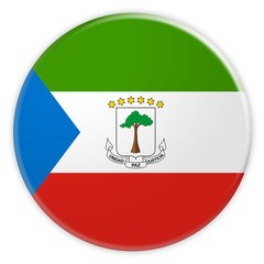 Equatorial Guinea Flag Button, News Concept Badge, 3d illustration on white background