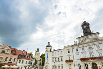 Obraz premium The old market and town hall in city of Plock, Poland