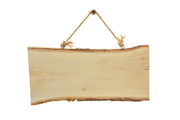 Wooden Signs isolated on white background.