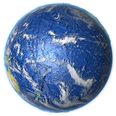Pacific Ocean on Earth - visible ocean floor © harvepino