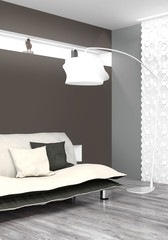Modern bright interior . 3D rendering