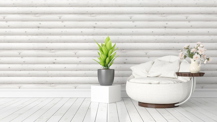 Modern bright interior . 3D rendering