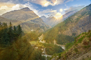 Annapurna mountains in the Himalayas of Nepal.