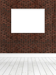Fototapeta premium Modern bright interior with empty frame . 3D rendering
