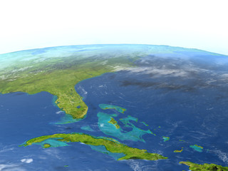 East coast of USA on planet Earth