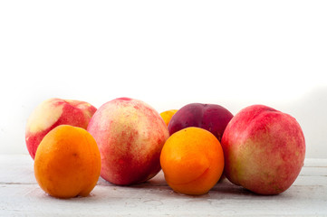 Peaches on wood table