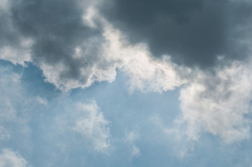 White clouds on blue sky