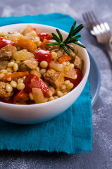 Small pasta with vegetables