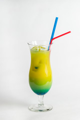 alcoholic cocktail on white background