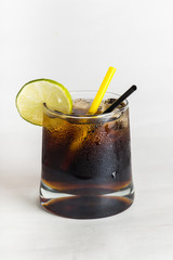 alcoholic cocktail on white background