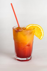 alcoholic cocktail on white background