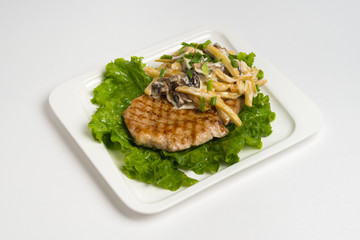 hot dish on white background